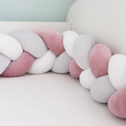 3-Knotted Custom Handmade Bedding Long Cushion Crib Padding