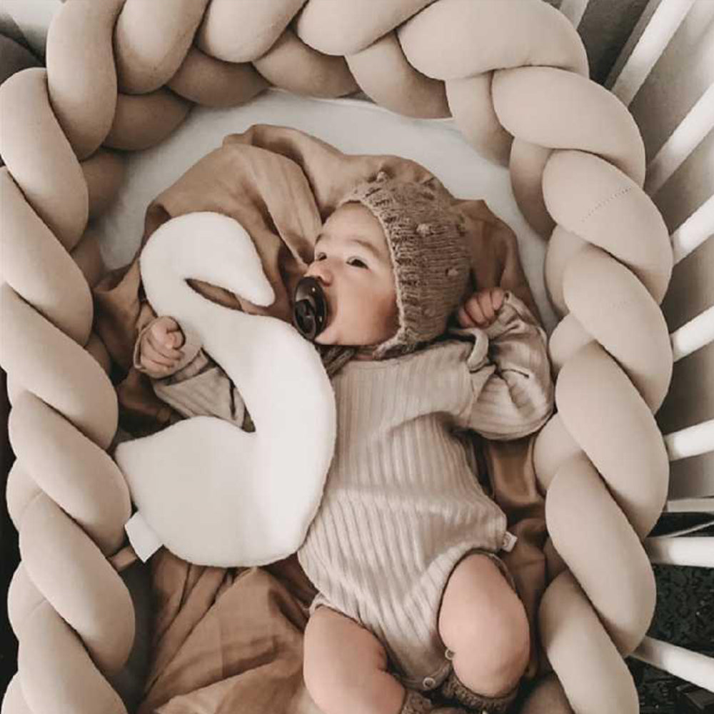 3-Knotted Custom Handmade Bedding Long Cushion Crib Padding