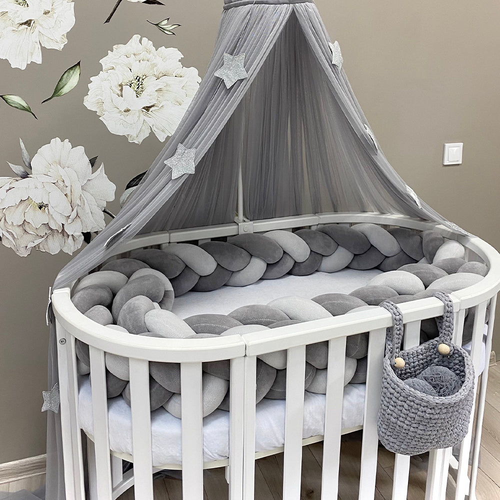 3-Knotted Custom Handmade Bedding Long Cushion Crib Padding
