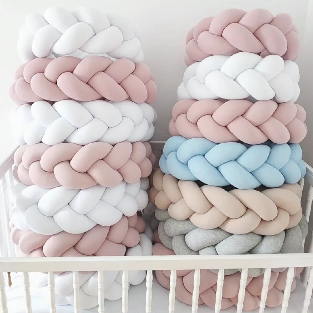3-Knotted Custom Handmade Bedding Long Cushion Crib Padding