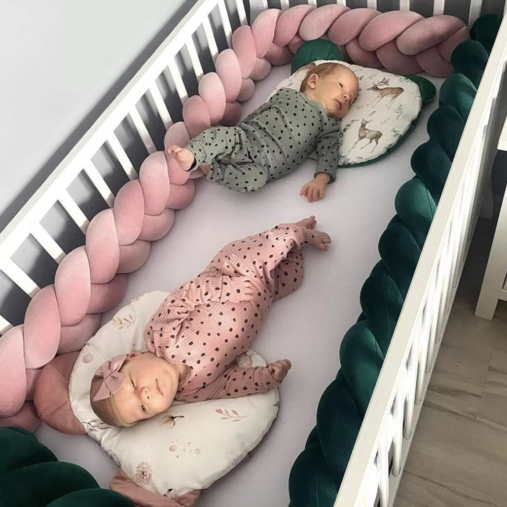3-Knotted Custom Handmade Bedding Long Cushion Crib Padding