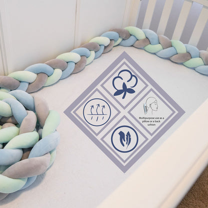 3-Knotted Custom Handmade Bedding Long Cushion Crib Padding