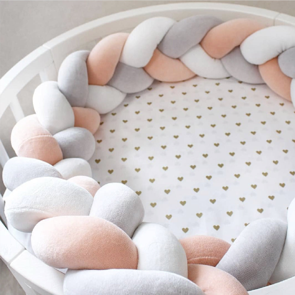 3-Knotted Custom Handmade Bedding Long Cushion Crib Padding