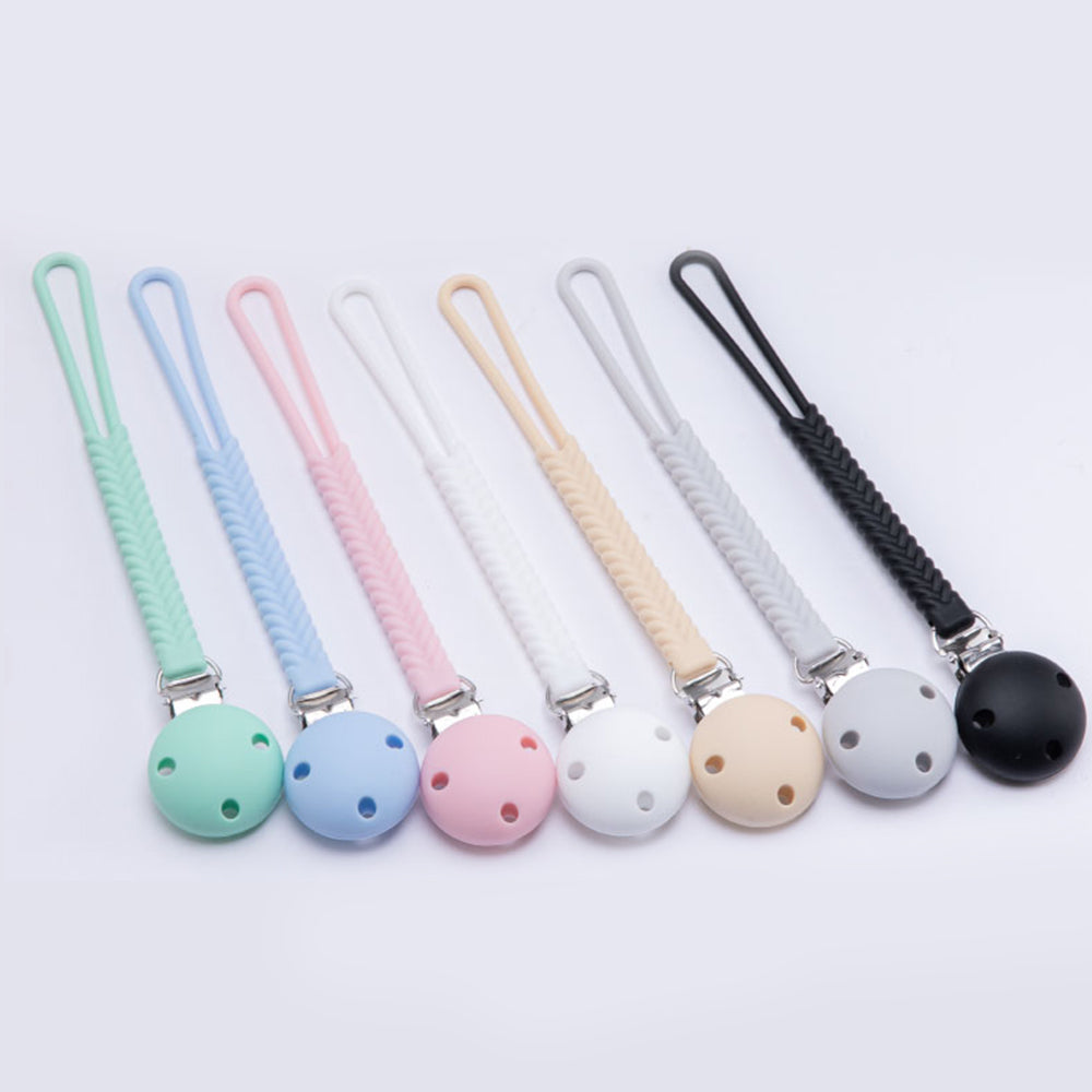 100% Silicone Braided Pacifier Clips