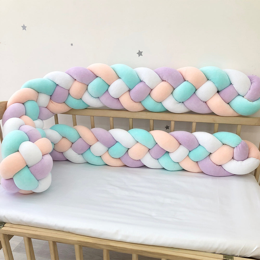 4-Knotted Custom Handmade Bedding Long Cushion Crib Padding