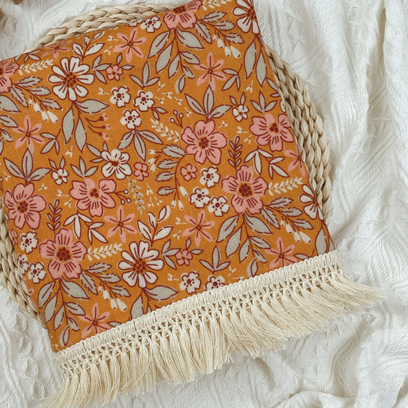 Gauze Muslin Blossom with Fringe Blanket