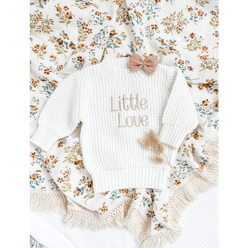 Gauze Muslin Blossom with Fringe Blanket