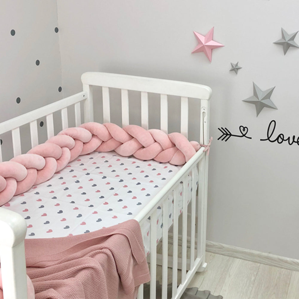 3-Knotted Custom Handmade Bedding Long Cushion Crib Padding