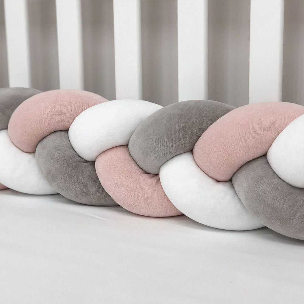 3-Knotted Custom Handmade Bedding Long Cushion Crib Padding
