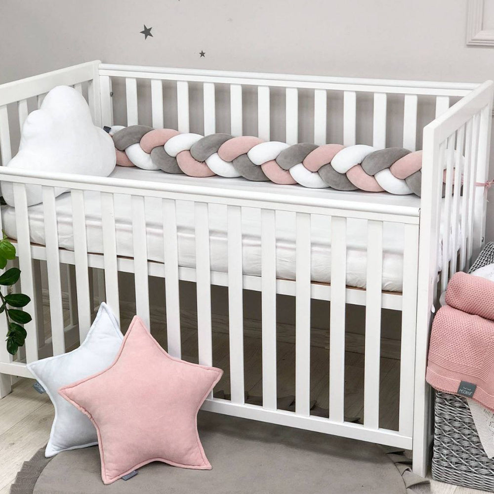 3-Knotted Custom Handmade Bedding Long Cushion Crib Padding