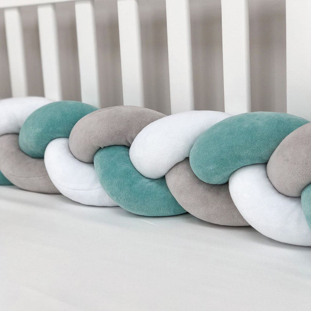 3-Knotted Custom Handmade Bedding Long Cushion Crib Padding