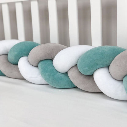 3-Knotted Custom Handmade Bedding Long Cushion Crib Padding