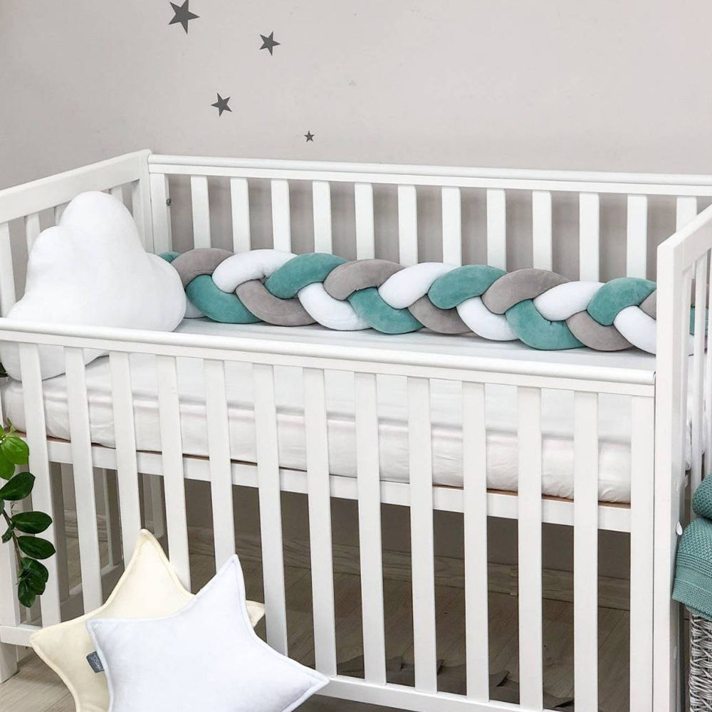 3-Knotted Custom Handmade Bedding Long Cushion Crib Padding