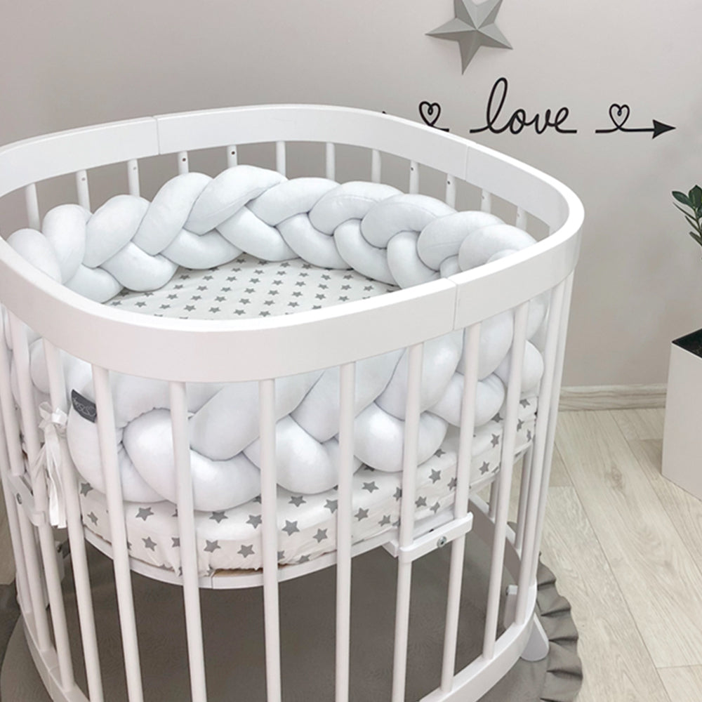 3-Knotted Custom Handmade Bedding Long Cushion Crib Padding