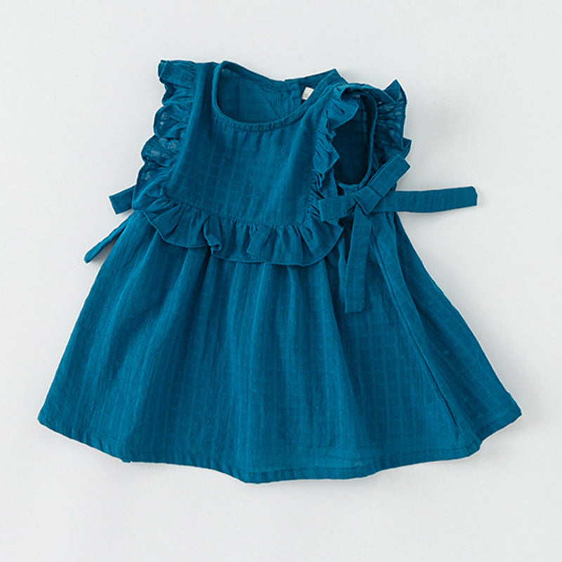 Jacquard Ruffled Cuff Sundress