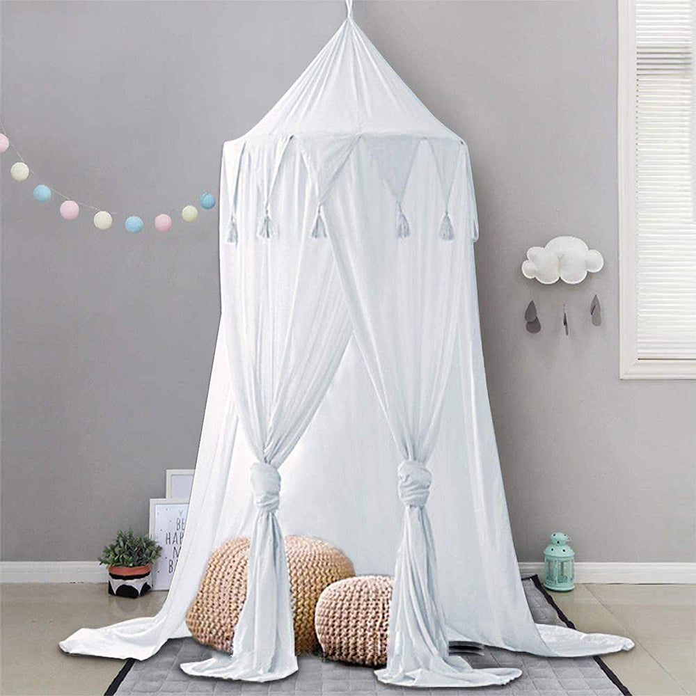 Pennant Chiffon Tassel Kids Bed Canopy