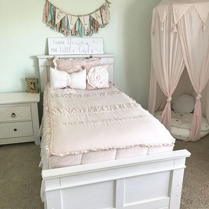 Pennant Chiffon Tassel Kids Bed Canopy