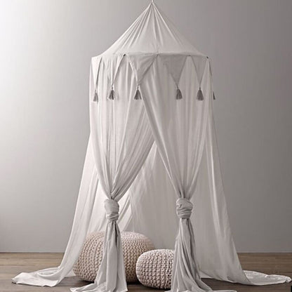 Pennant Chiffon Tassel Kids Bed Canopy