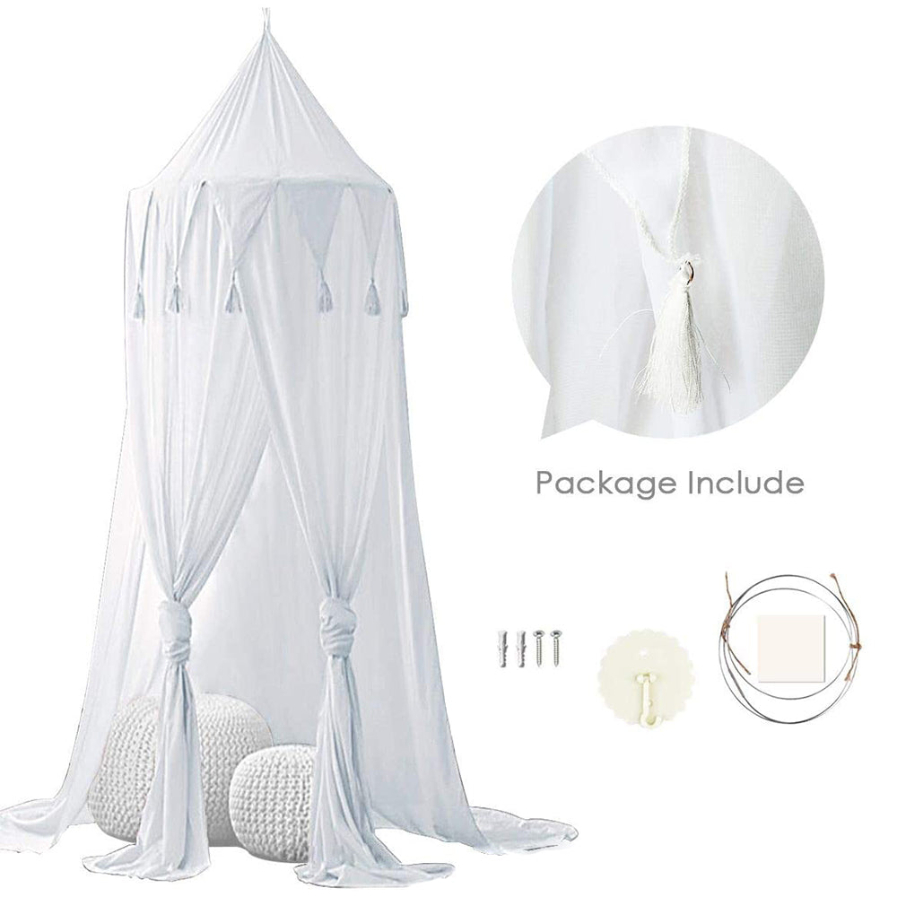 Pennant Chiffon Tassel Kids Bed Canopy