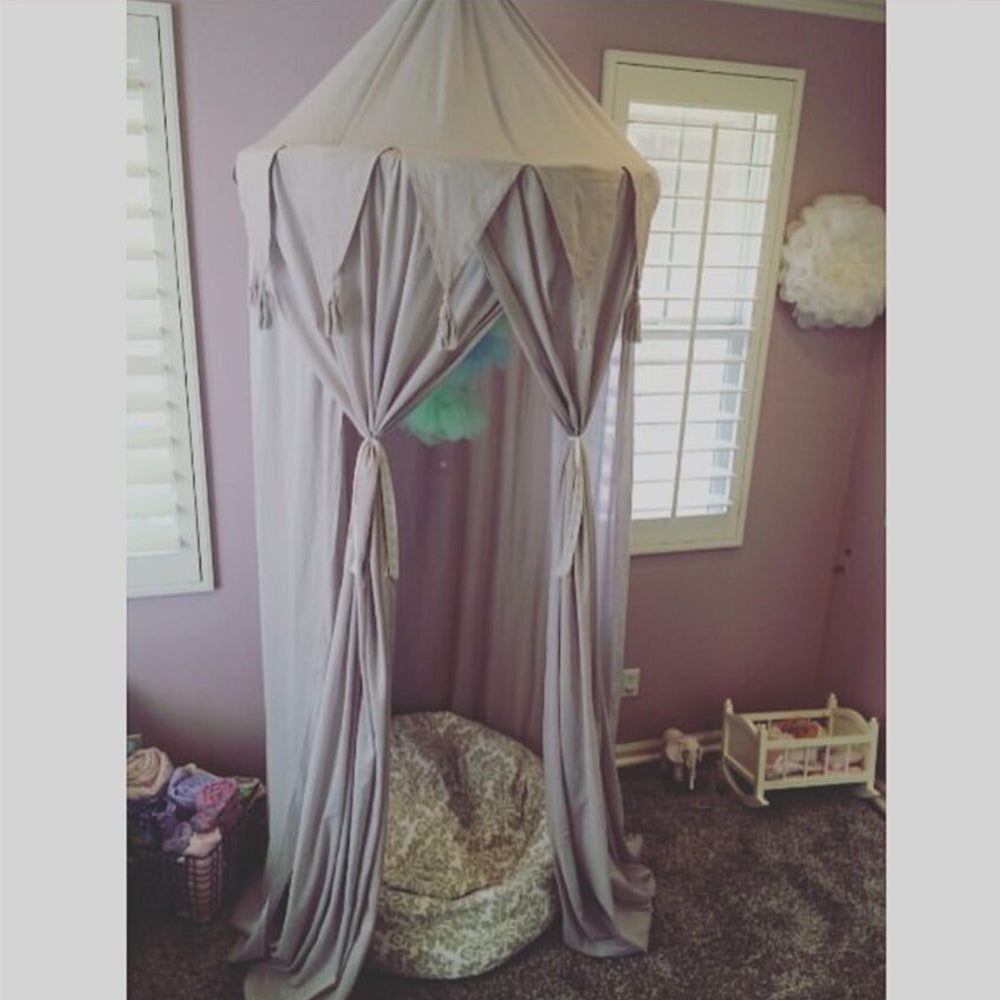 Pennant Chiffon Tassel Kids Bed Canopy