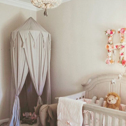 Pennant Chiffon Tassel Kids Bed Canopy