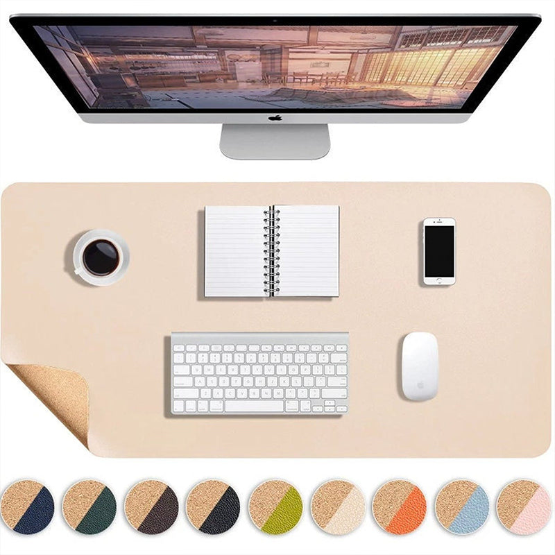 Leather & Cork Desk Pad Protector