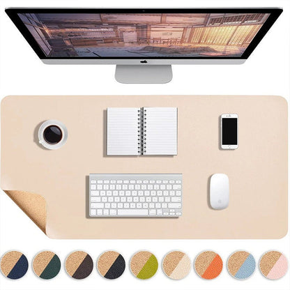 Leather & Cork Desk Pad Protector