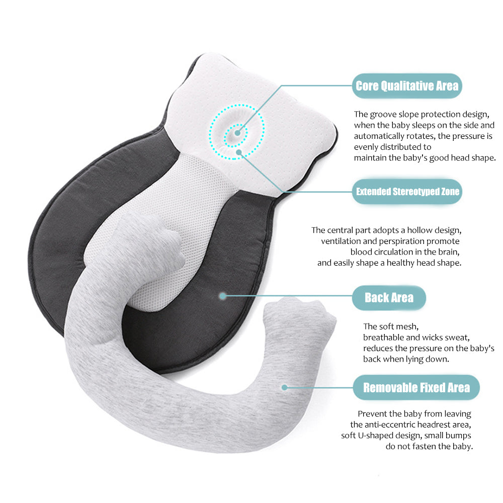 Chaise longue portative à tête plate pour bébé 