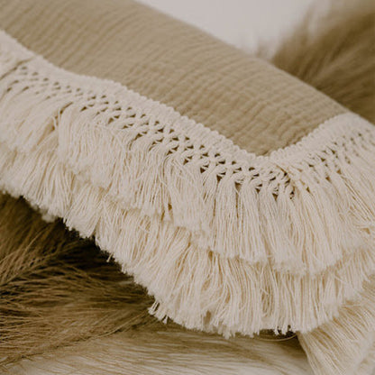 Organic Gauze Muslin Single Tone with Fringe Blanket