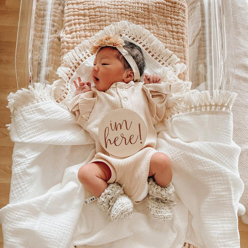 Organic Gauze Muslin Single Tone with Fringe Blanket
