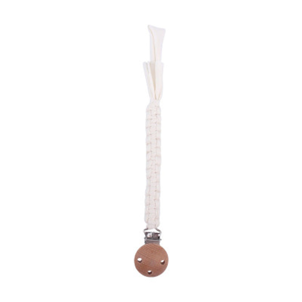 Beech Wooden Handmade Braided Pacifier Clips