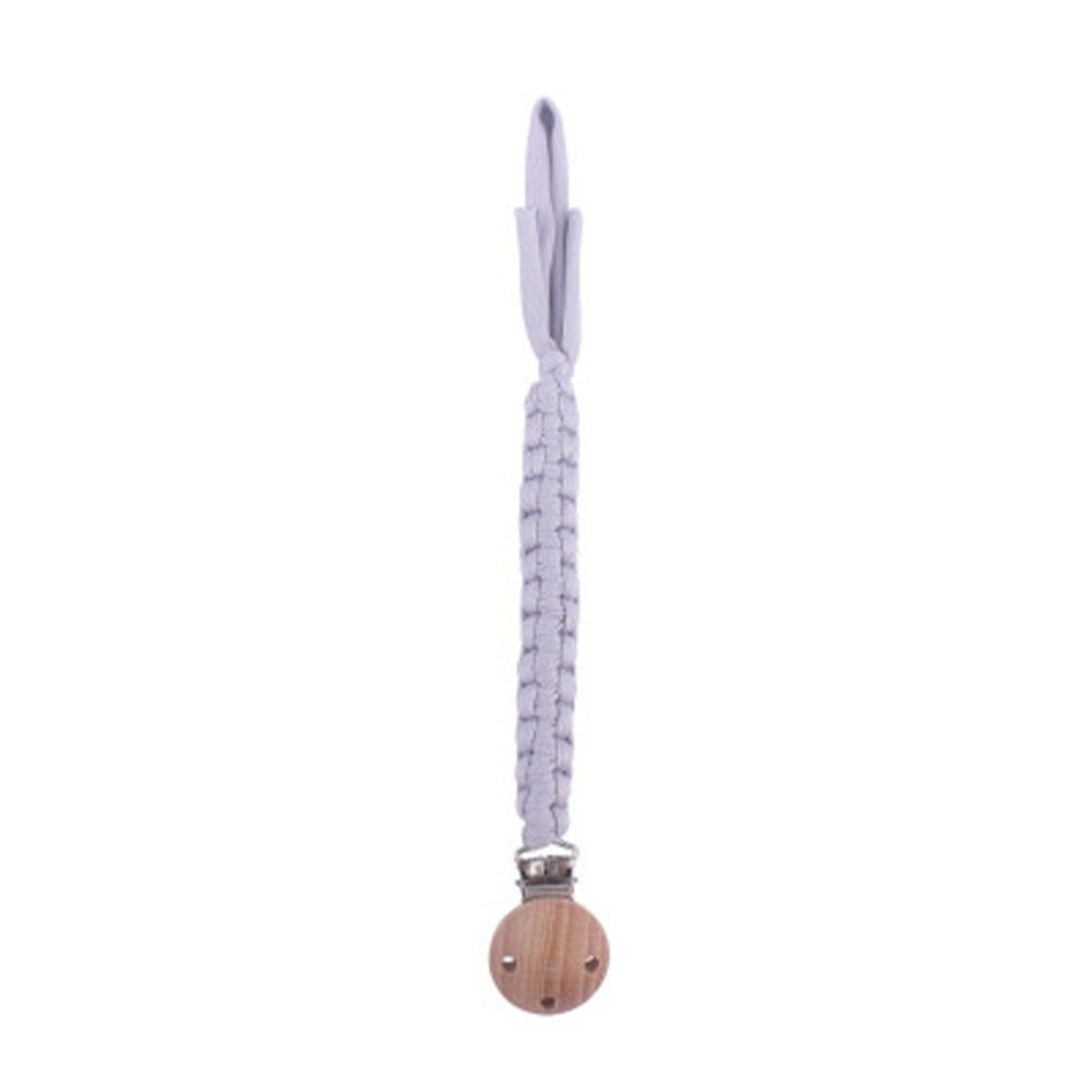 Beech Wooden Handmade Braided Pacifier Clips
