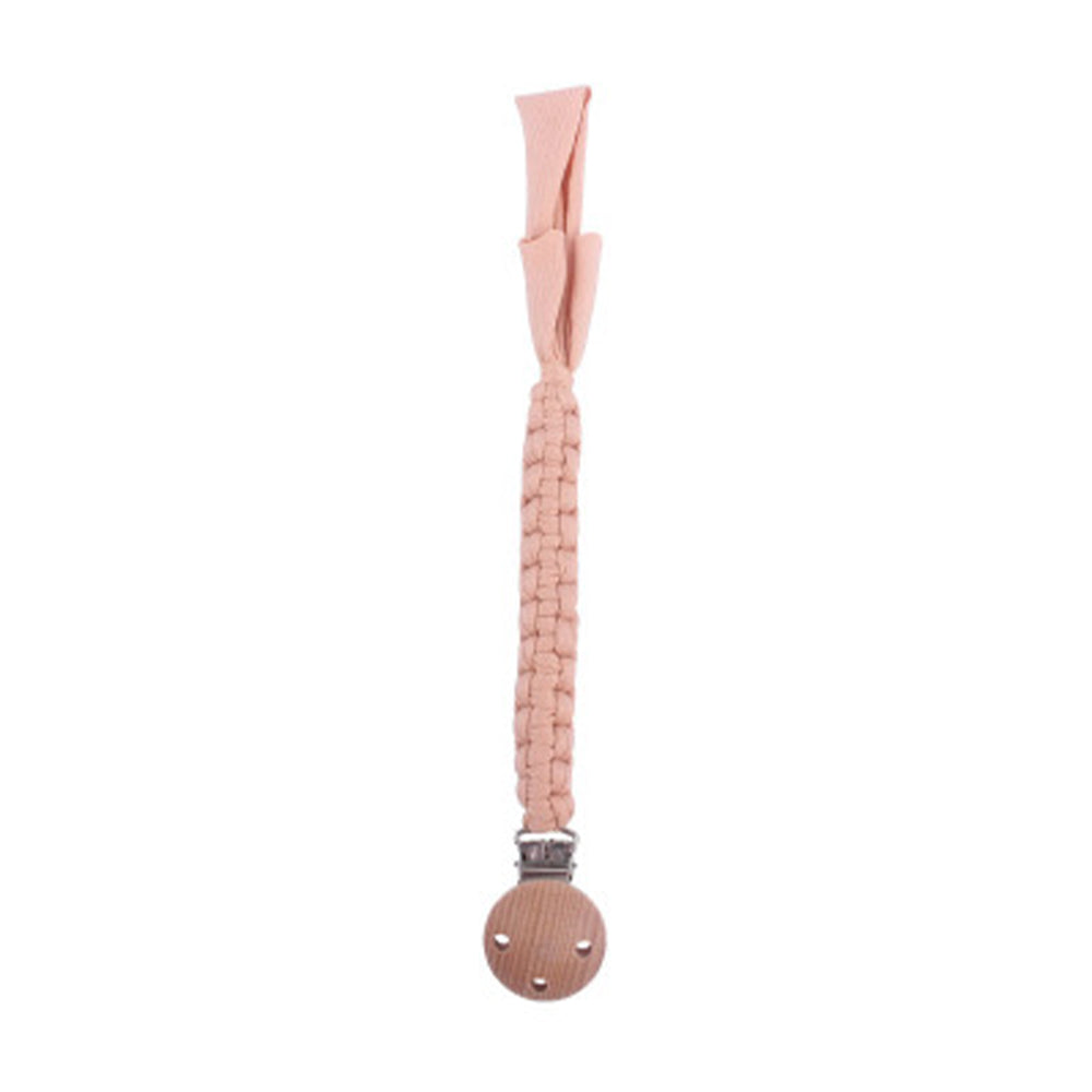 Beech Wooden Handmade Braided Pacifier Clips