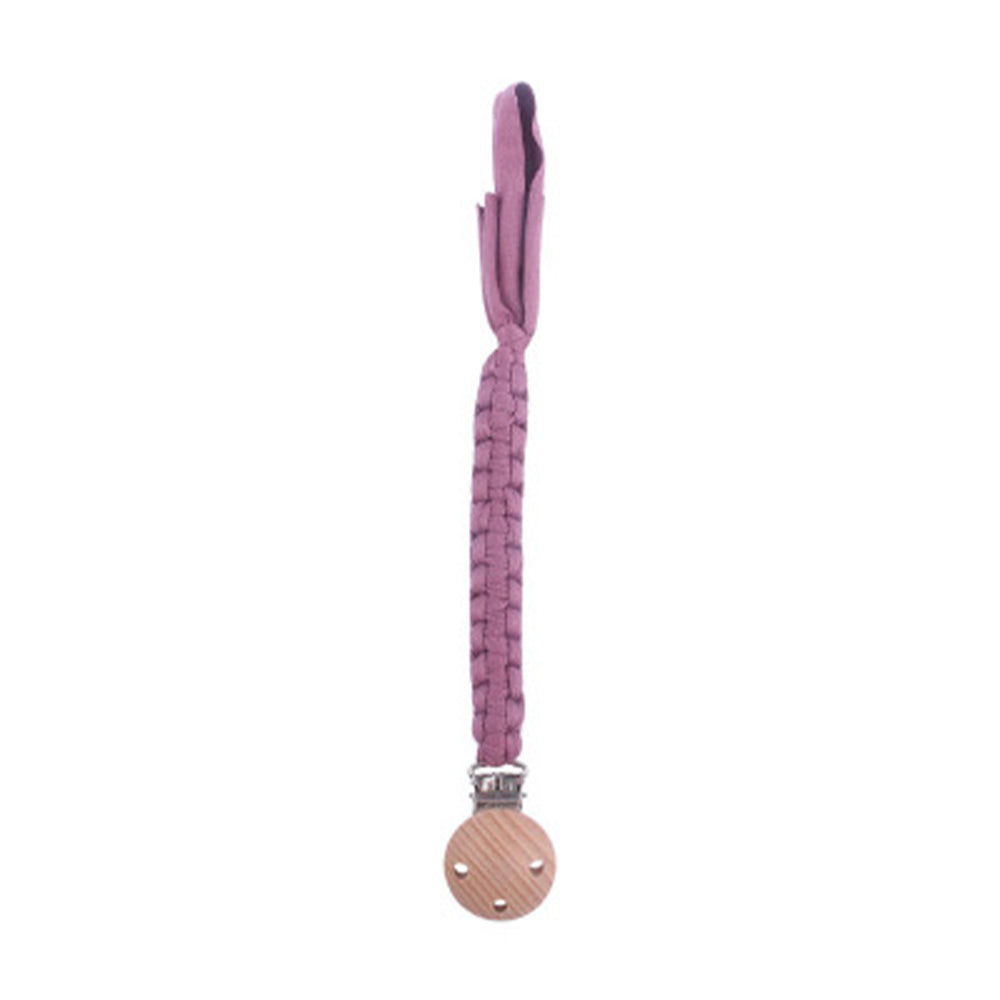 Beech Wooden Handmade Braided Pacifier Clips