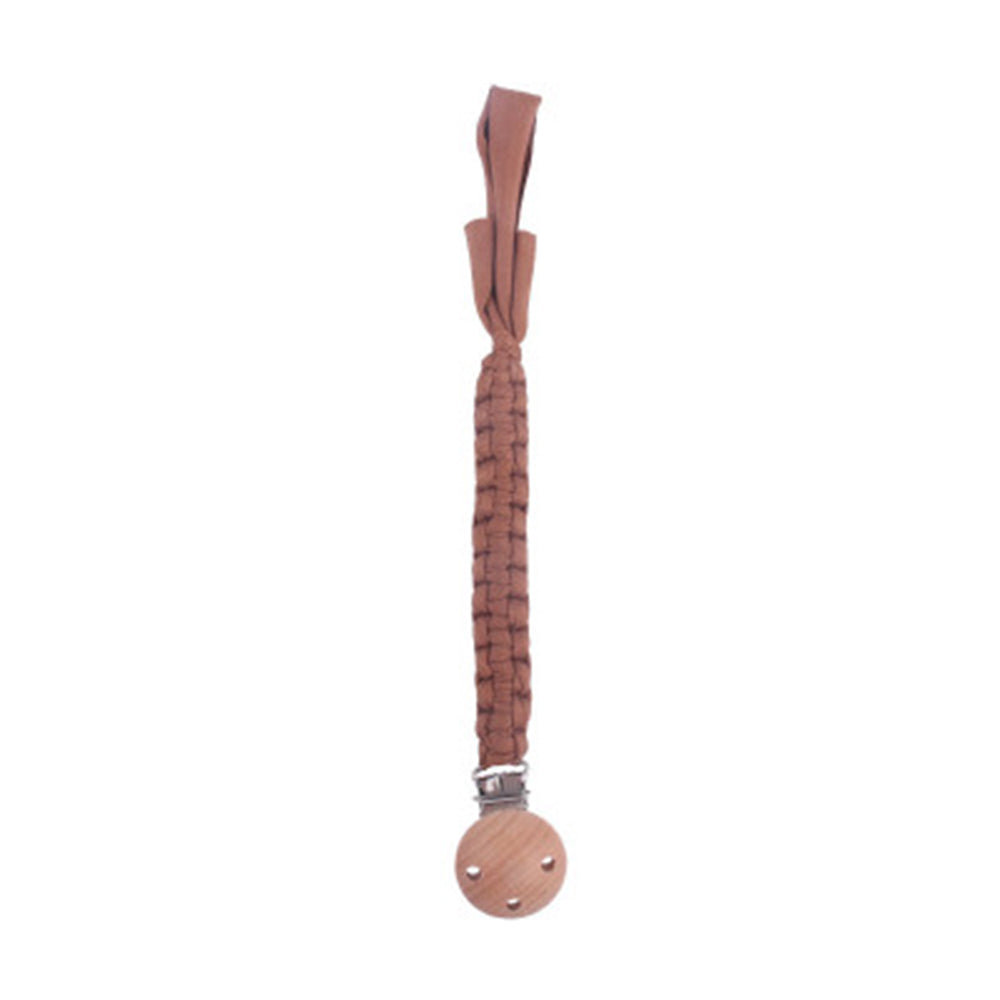 Beech Wooden Handmade Braided Pacifier Clips