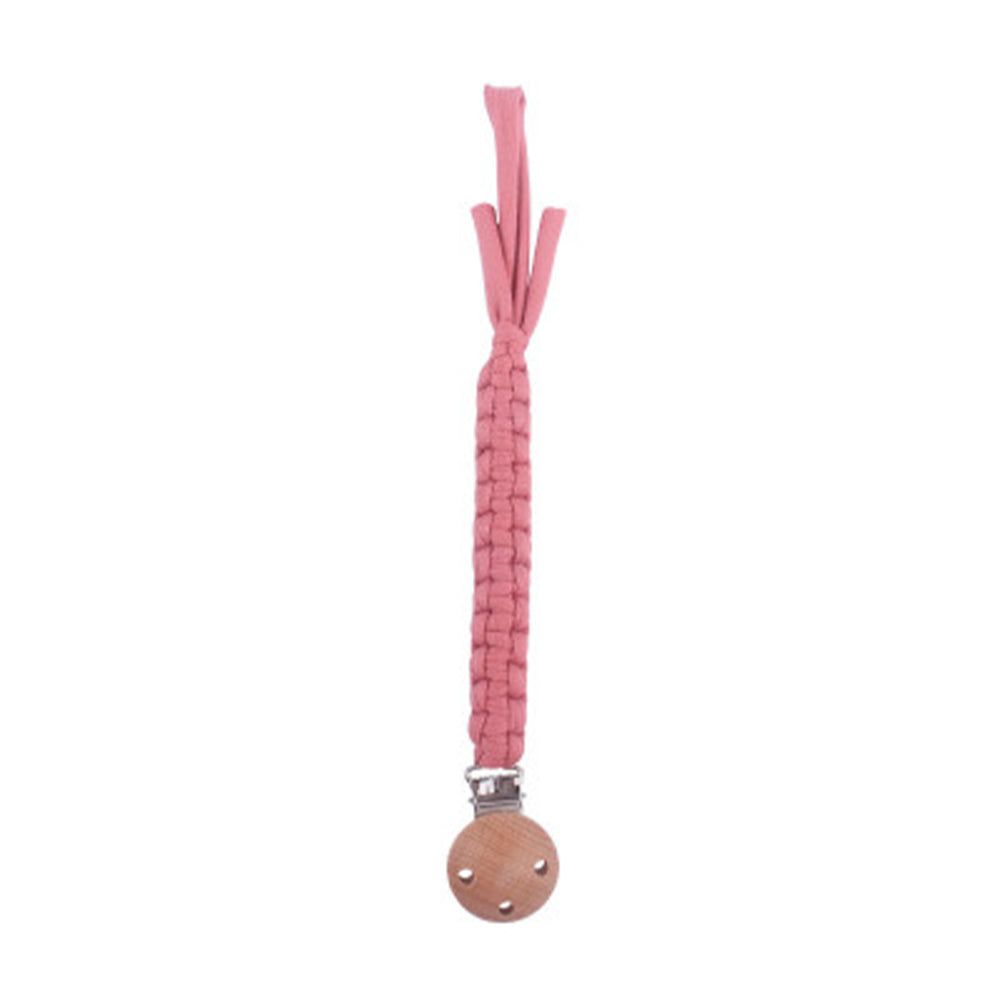 Beech Wooden Handmade Braided Pacifier Clips