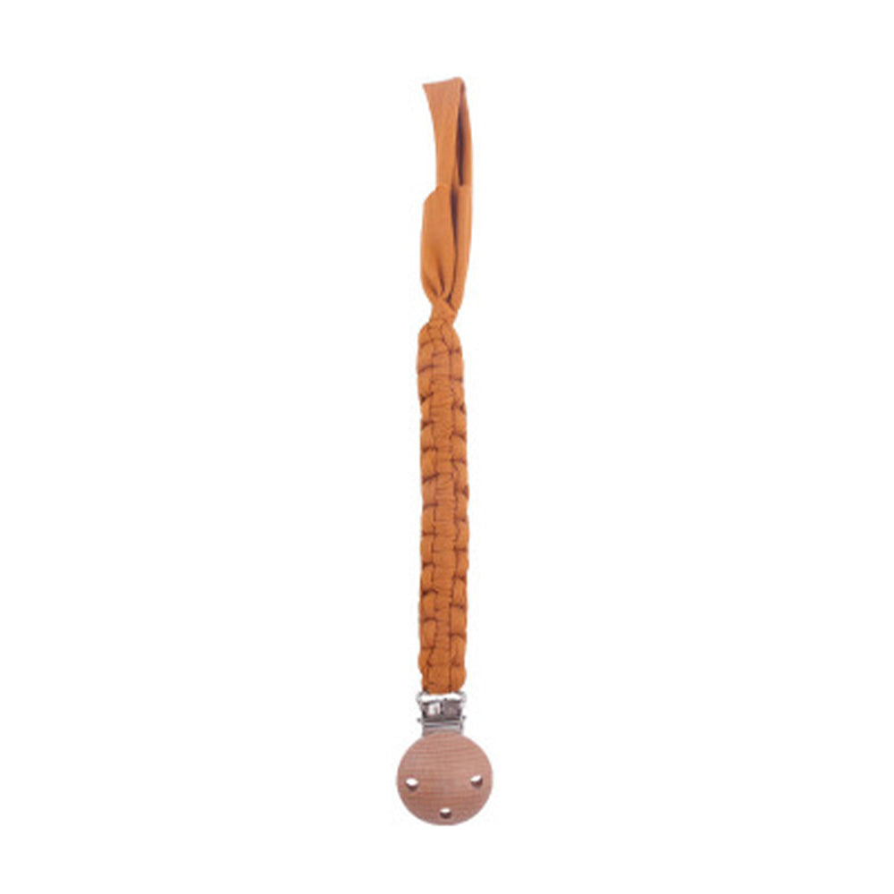 Beech Wooden Handmade Braided Pacifier Clips