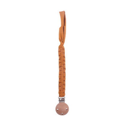 Beech Wooden Handmade Braided Pacifier Clips