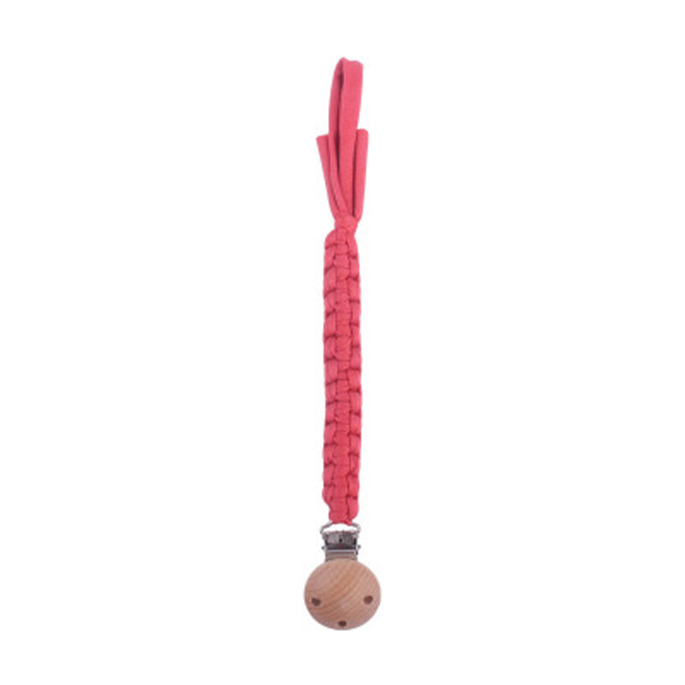 Beech Wooden Handmade Braided Pacifier Clips