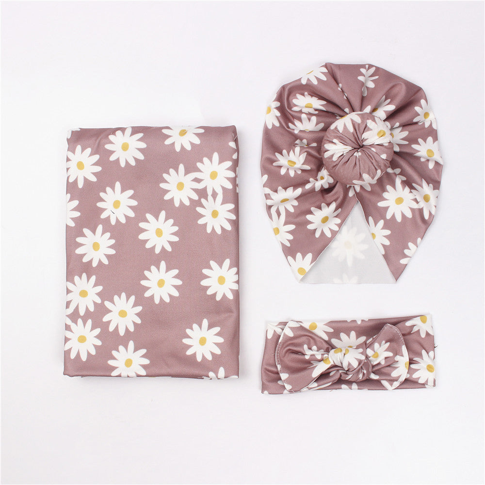 Retro Floral Baby Swaddle Set