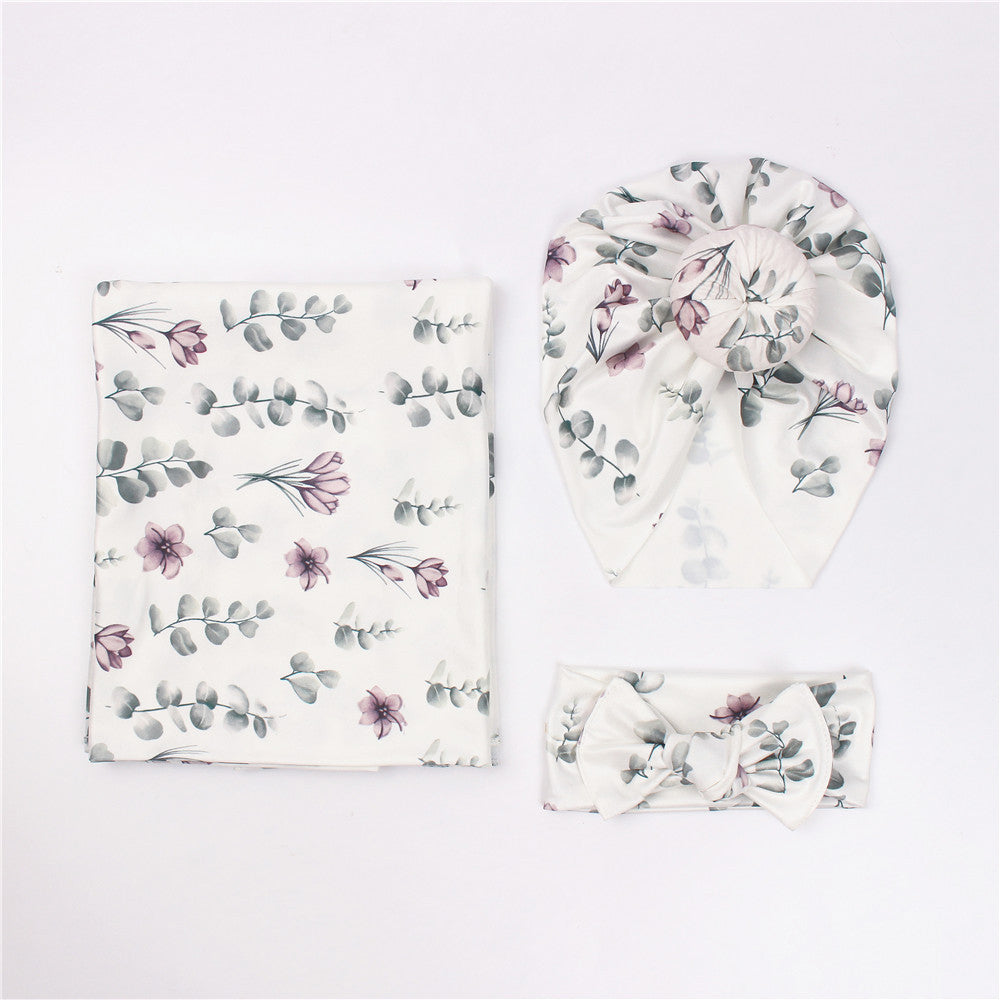 Retro Floral Baby Swaddle Set