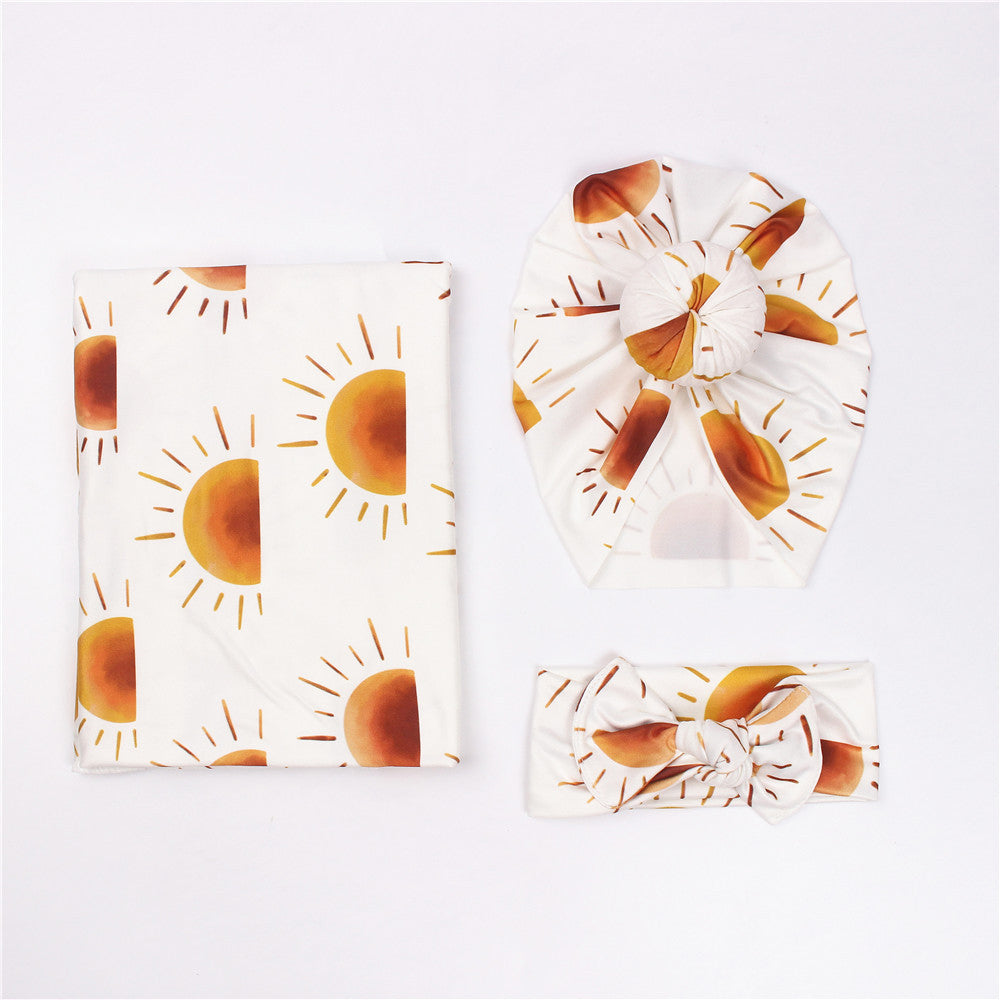 Retro Floral Baby Swaddle Set