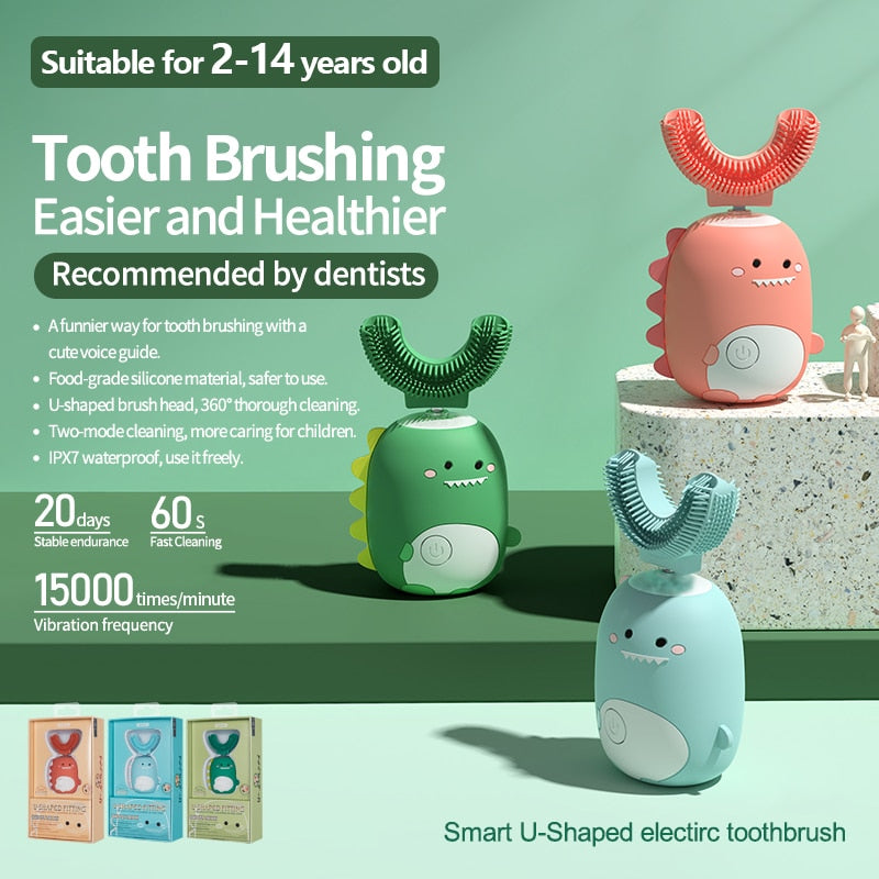 Dinosaur Ultrasonic Kids Electric Toothbrush