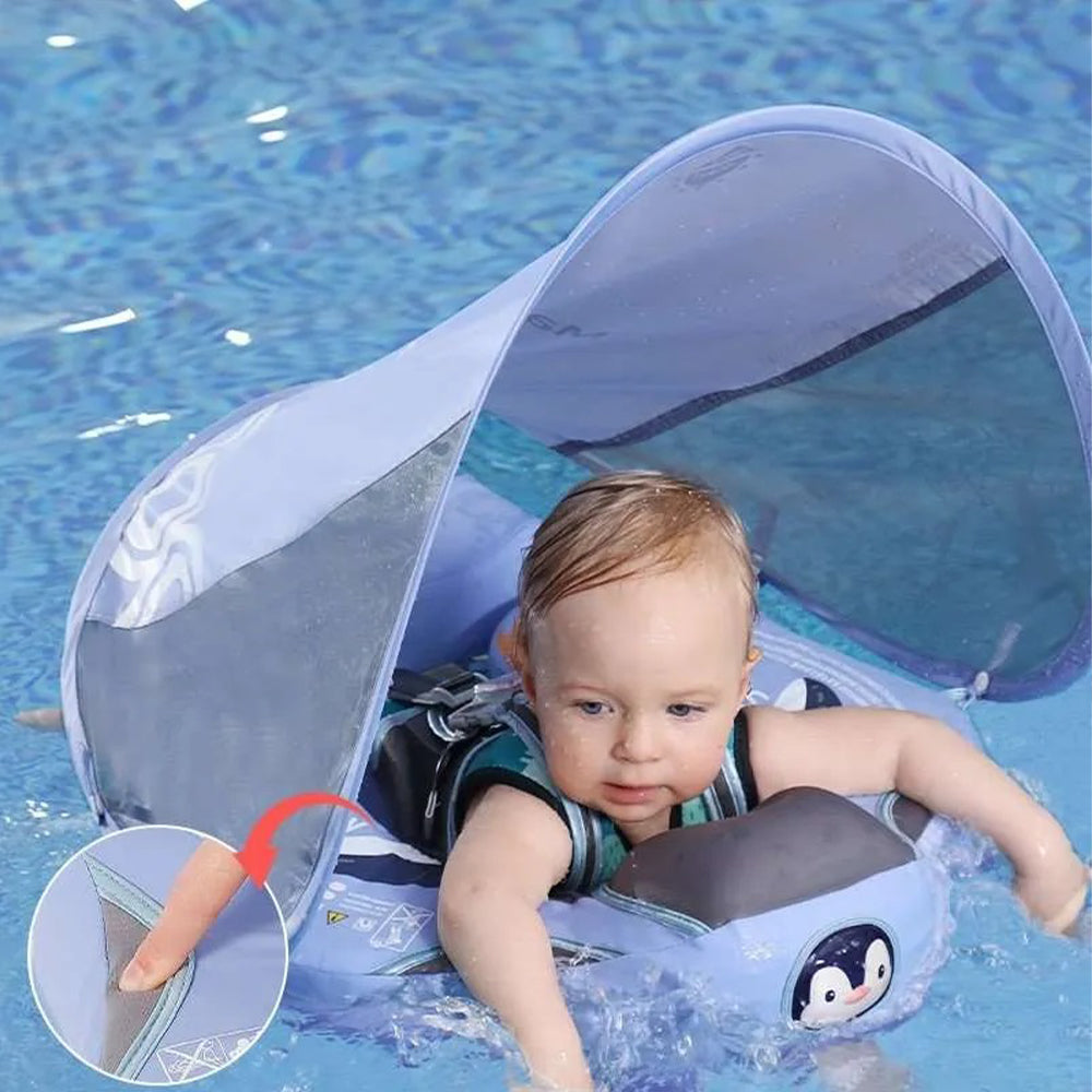 Penguin 3~24 Months Swimming Float Swim Trainer with Canopy