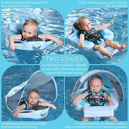 Sea Turtle 3-24 Months Swimming Float Swim Trainer with Canopy