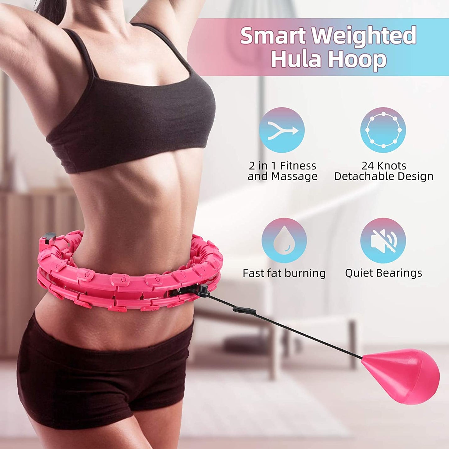 Hula Hoop Pilates Fitness Circles, Free Weight Adjustment Weighted